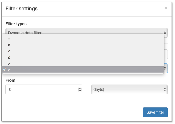 you can select a filter in the System values or in Form's field you can select a filter in the System values or in Form's field