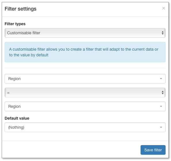 you can select a filter in the System values or in Form's fields you can select a filter in the System values or in Form's fields