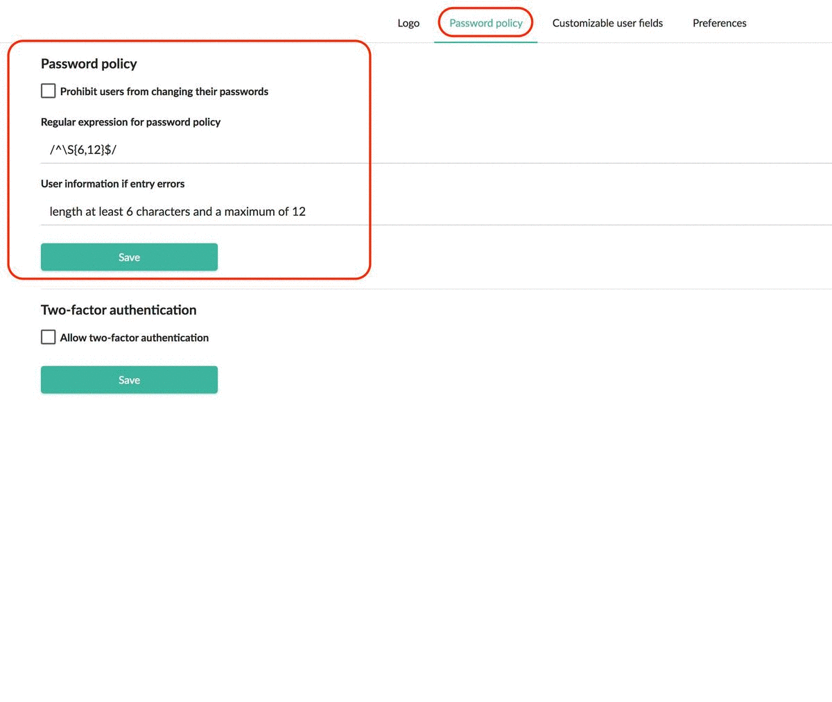 password regular expression