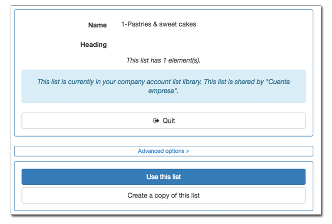 Create copy of external list
