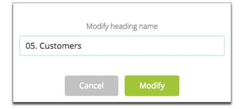 Modify the name of the heading