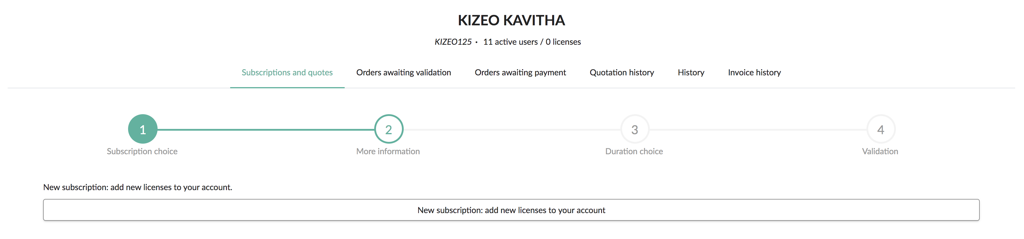 New subscription add new licenses to your account