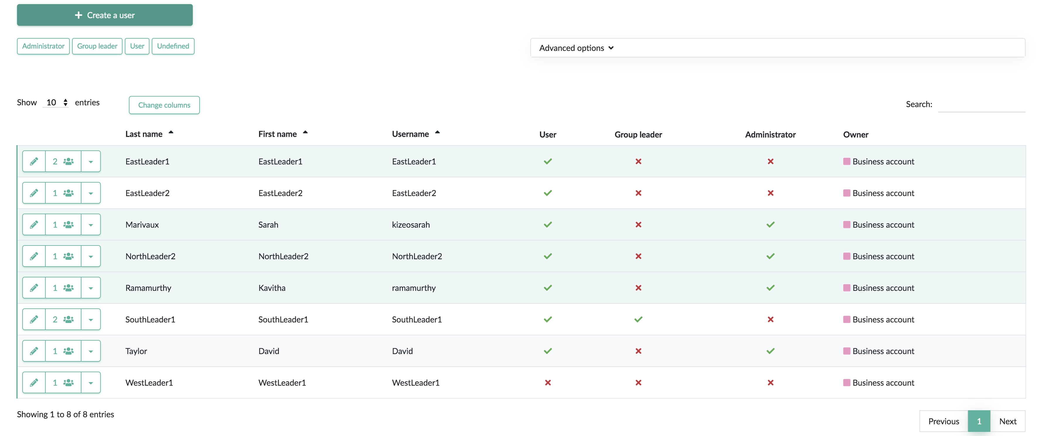 Select multiple users