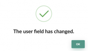 the customizable user field has been modified
