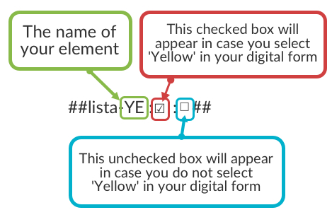 set your tags for checkbox
