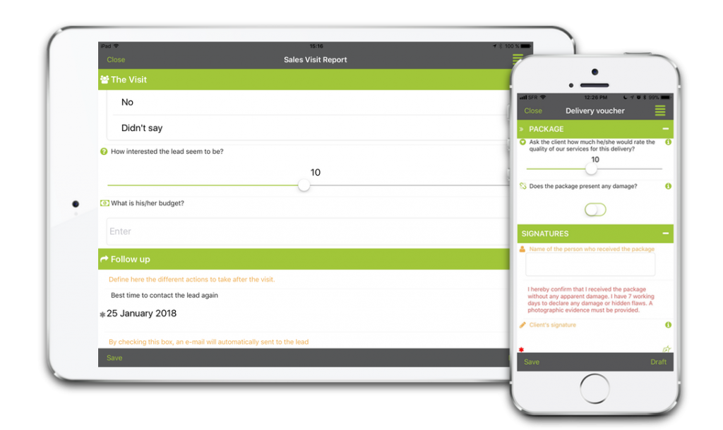 mobile forms features